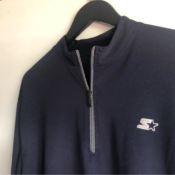 Men’s STARTER Running Jacket, 1/4 ZIP, SZ M, Dri-Star, Navy Blue, Excellent Cond - Picture 4 of 7